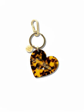 Solar Eclipse Jet-Setter Heart Tortoiseshell Bag Charm Keychain NWT